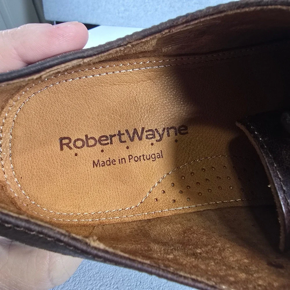 Robert Wayne Colorado 201 Mens Leather Cap Toe Brogue Oxford Shoes Brown 10.5